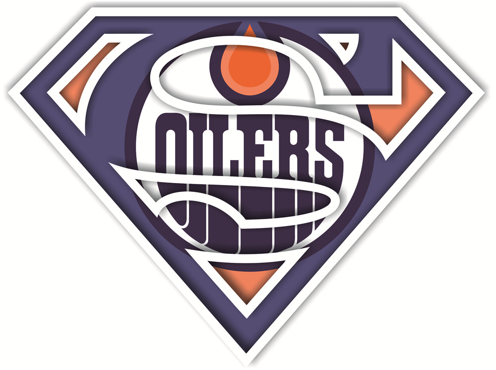 Edmonton Oilers superman logos iron on heat transfer